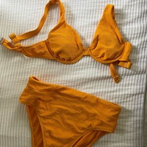 Splendid Bright Orange High Waited Bikini